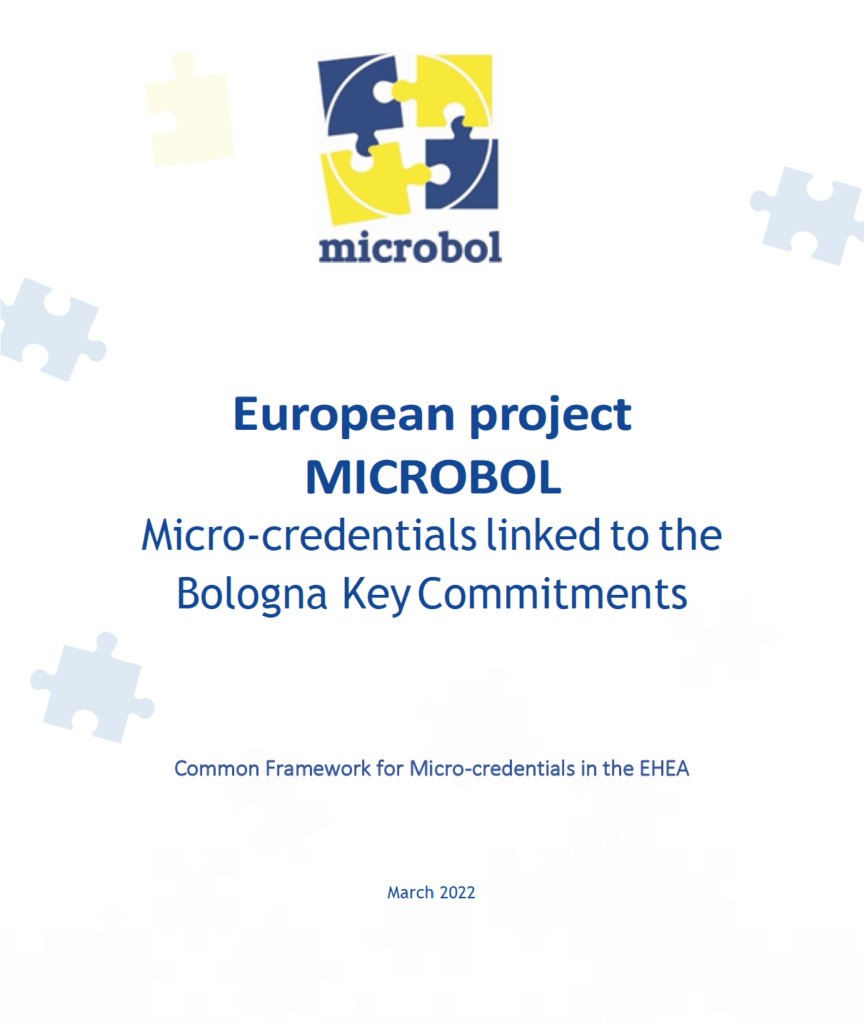 Cover image - MICROBOL - Micro-credentials linked to the Bologna Key Commitments - Common framework for micro-credentials in the EHEA