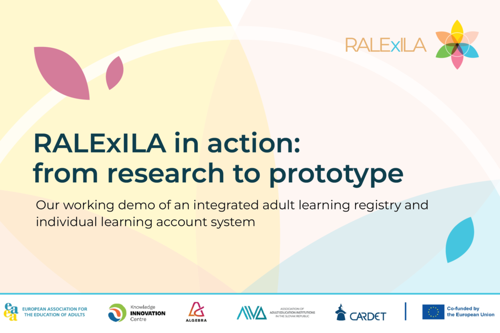 Teaser image for the blog post about the RALExILA prototype showing how an integrated Adult Learning and Education (ALE) registry can work with an Individual Learning Account (ILA) system.