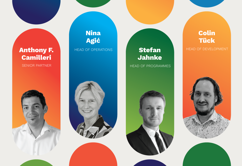 KIC management team: Anthony F. Camilleri, senior partner; Nina Agić, head of operations; Stefan Jahnke, head of programmes; Colin Tück, head of development.